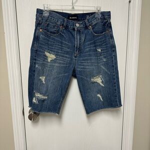 Blank NYC Distressed Blue Jean Shorts